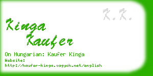kinga kaufer business card